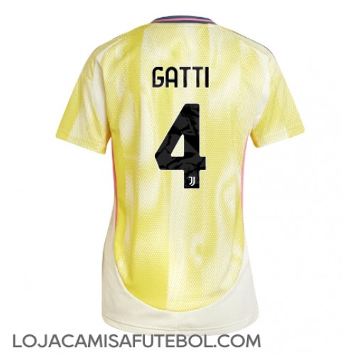 Camisa de Futebol Juventus Federico Gatti #4 Equipamento Secundário Mulheres 2024-25 Manga Curta